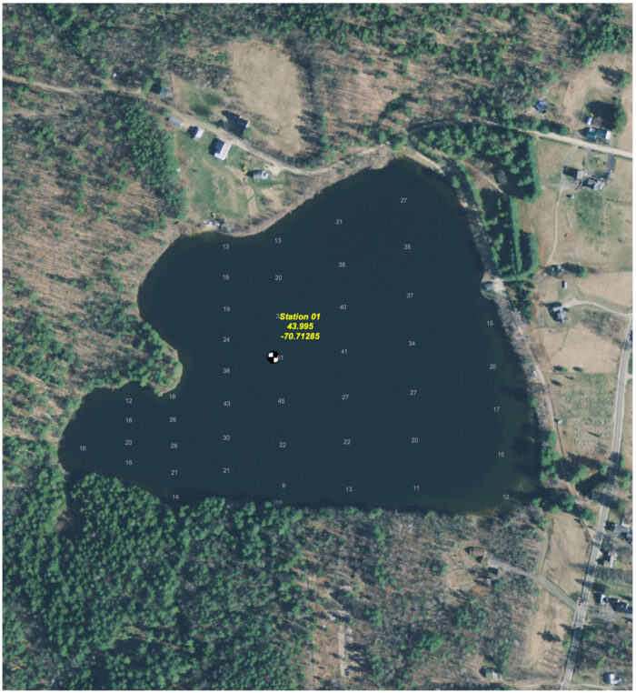 Aerial view of Adams Pond