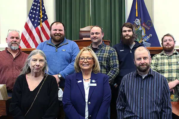 The Boothbay Region Water District team at the Maine Capitol Building, with Representative Holly Stover